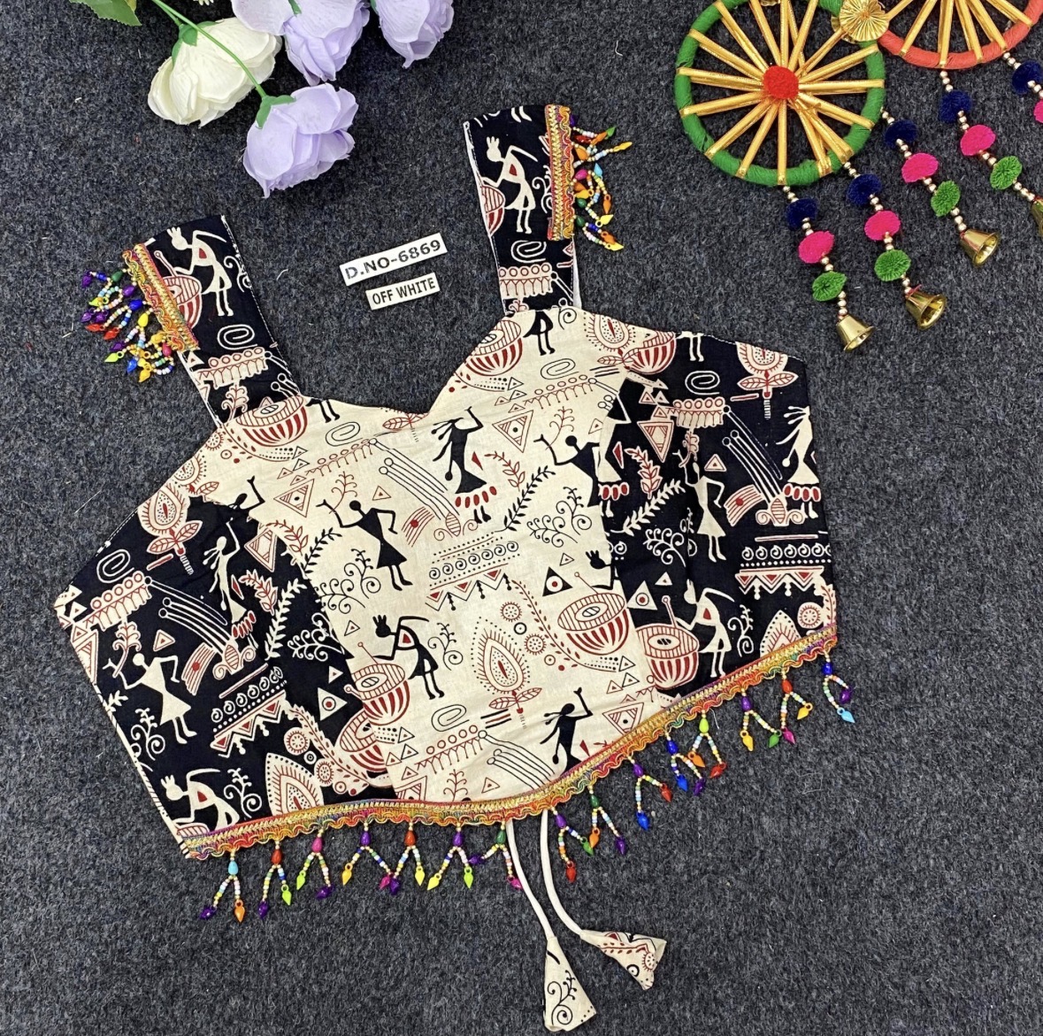 Navratri Spaghetti Cotton Print