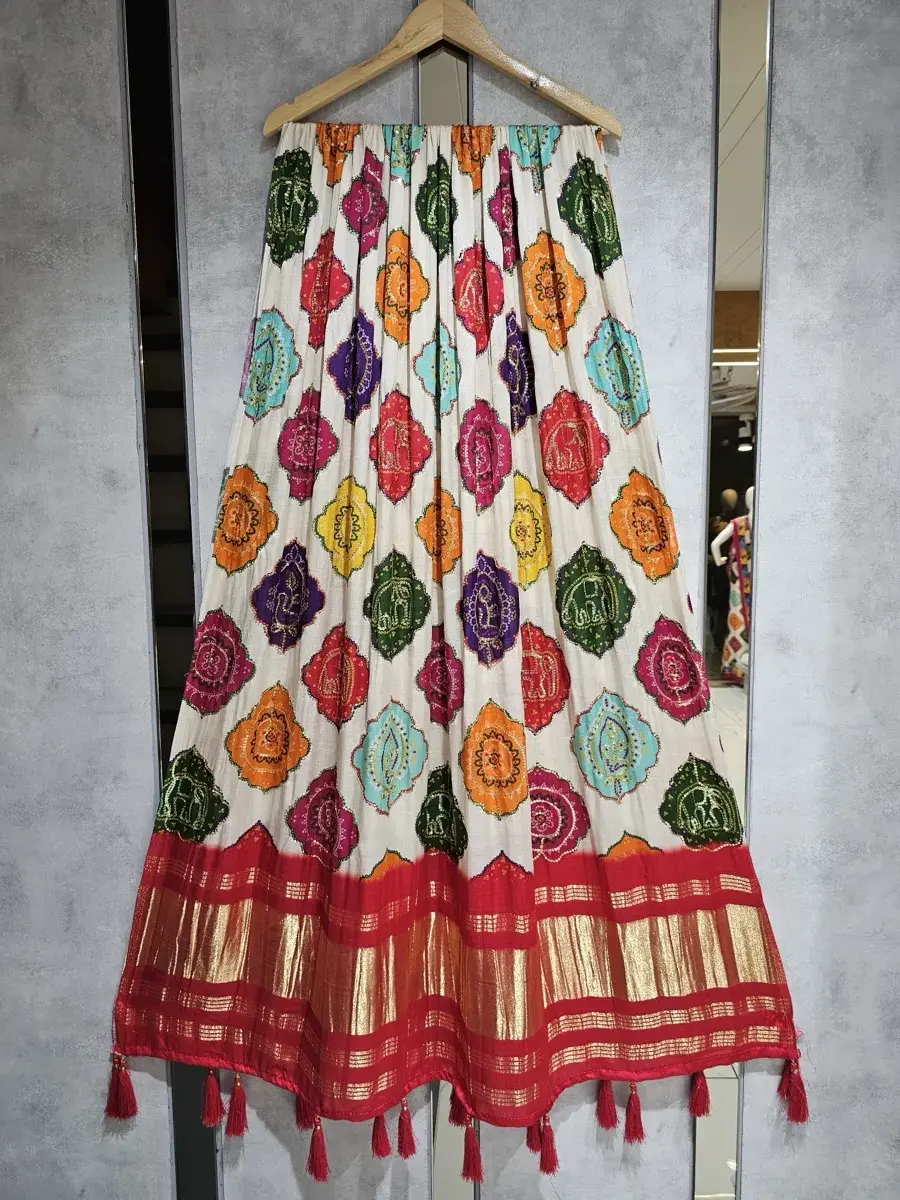 Pure Gaji SIlk Multi Bandhej Dupatta
