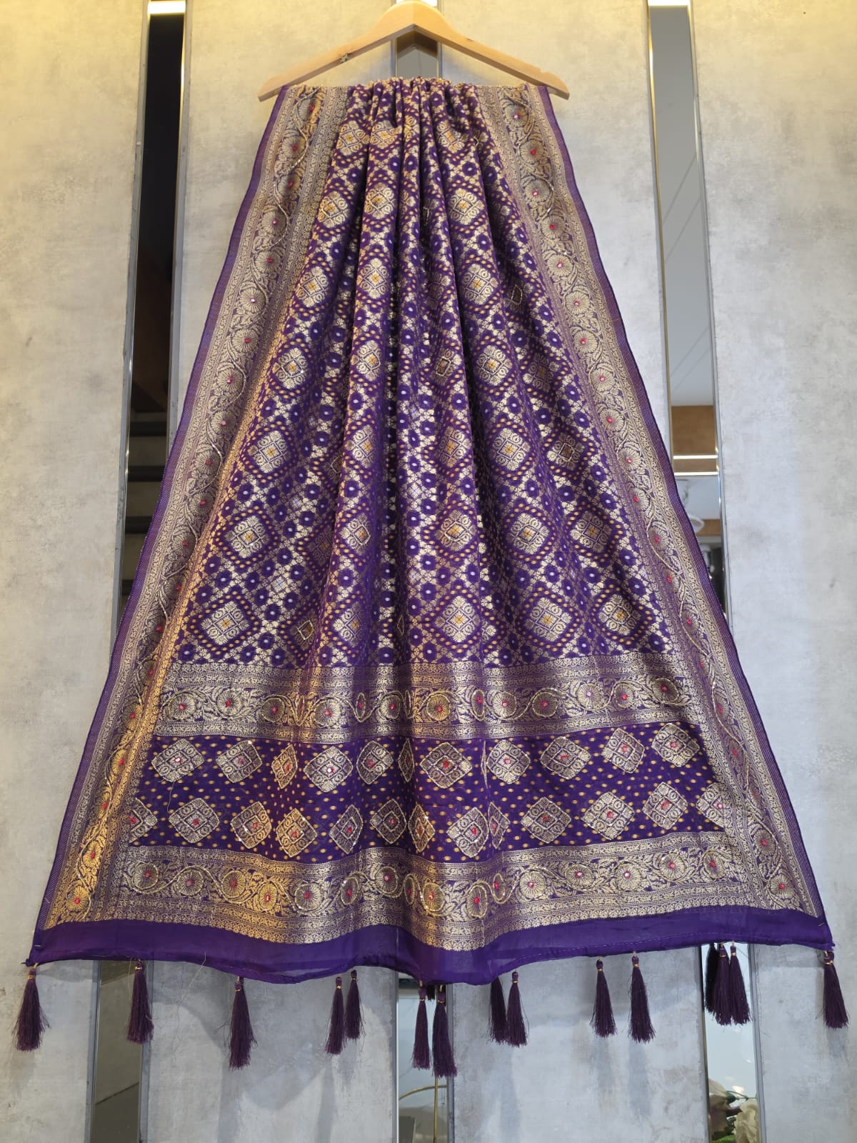Pure Gaji SIlk Multi Bandhej Dupatta