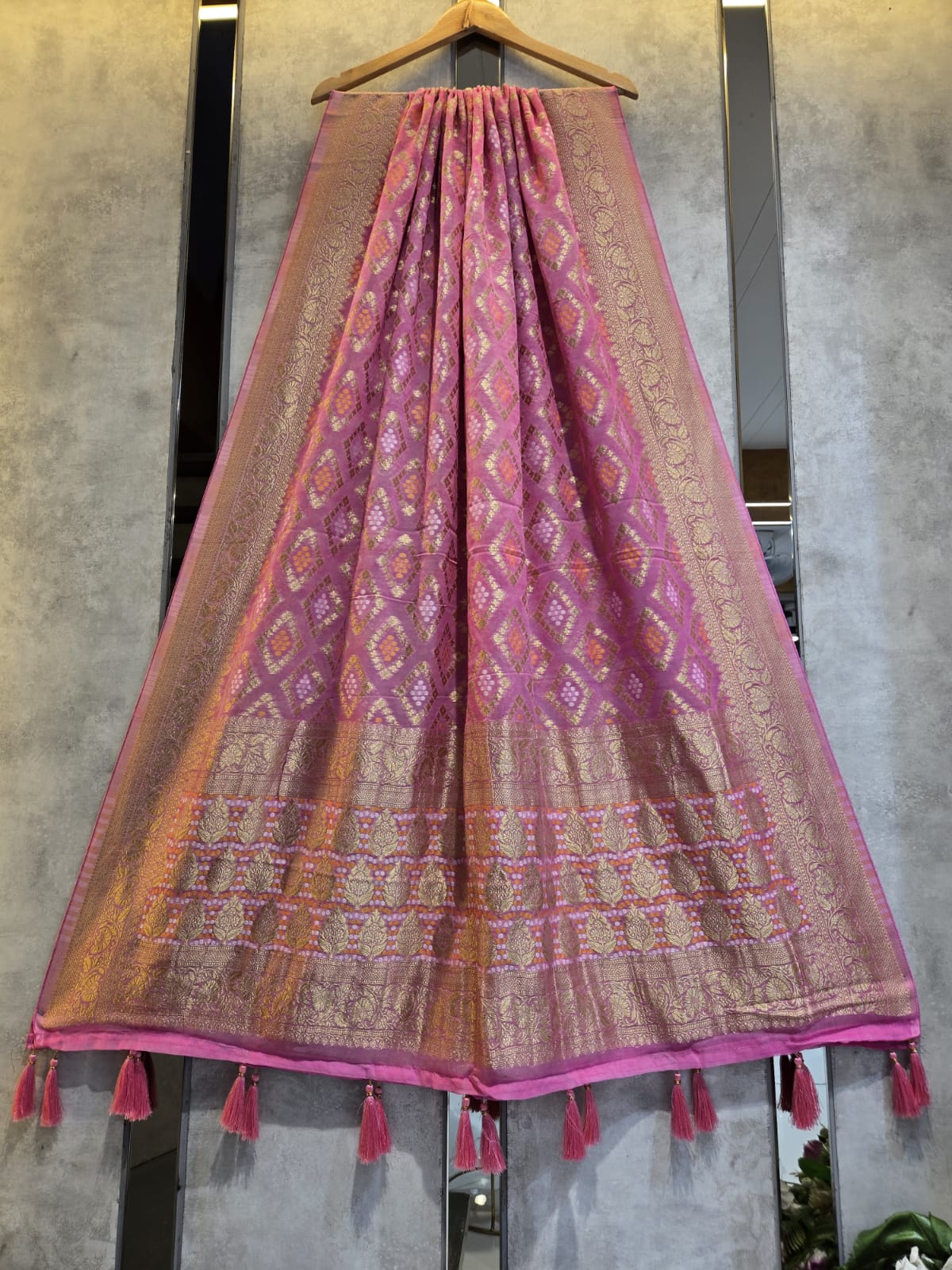 Pure Gaji SIlk Multi Bandhej Dupatta